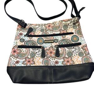 Stone & Co. Floral Paisley Crossbody Bag - Black and Multicolor